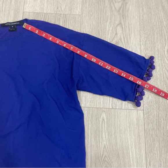 French Connection • Simple Classic Crepe Light Polly Top Clement Blue - Picture 9 of 9